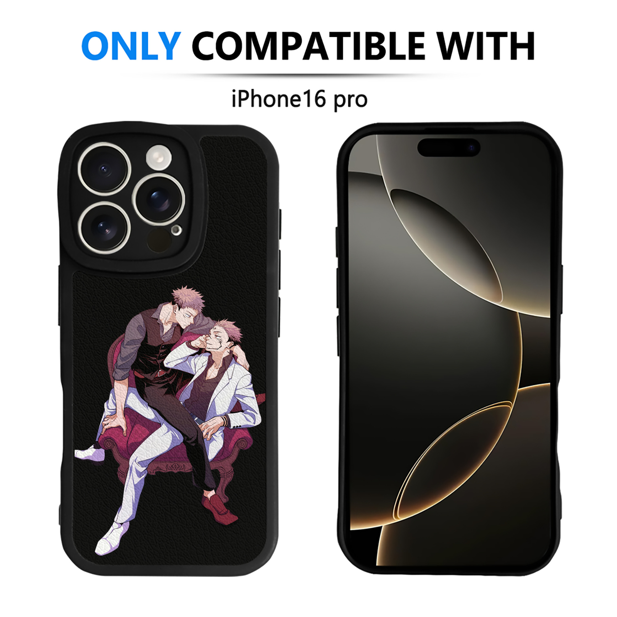 （画像用） 呪術廻戦 Jujutsu Kaisen 【iPhone 16シリーズ対応】シリコンスマホケース（レザー調） 材質：シリコン